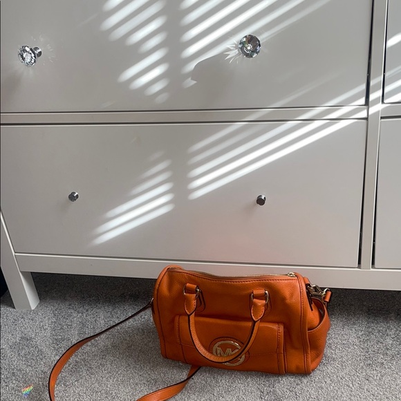 Michael Kors Orange Leather Satchel - Picture 6 of 9